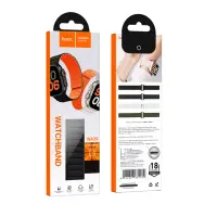 Watchband Hoco WA39 Flex Series 44/45/46/49mm Silicon Strap For Apple Watch series 1/2/3/4/5/6/7/8/9/se/ultra1/ultra2 Black with Orange
