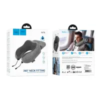 Memory Foam Travel Pillow Hoco HX70 U-Shaped Adjustable with a Carrying Case Grey