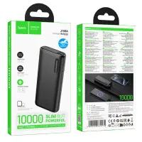 Power Bank Hoco J158A Runner 10000mAh Fast Charge 5V/2A Slim with 2xUSB-A 1xUSB-C 1xMicro USB and LED Battery Indicator Black