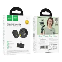 Lavalier Microphone Hoco L21 Charm with Magnetic Clamp 800mAh 80min Use Time Type-C Black