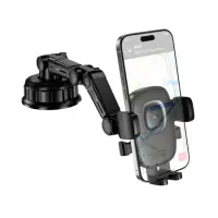 Car Mount Hoco H89 Crown  for Windshield or Console with Extension Arm for Devices 4.5"-7" Black Metal Grey