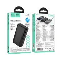 Power Bank Hoco J165A 20000mAh 2xUSB-A 1xUSB-C 1xMicro USB 5V/2A and LED Battery Indicator Black