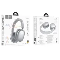 Wireless Stereo Headphone Hoco W63 Triunfo ANC v5.4 500mAh with AUX Port Silver