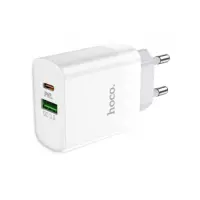Travel Charger Hoco DC82 1xUSB-C PD20W 1xUSB-A 18W QC White