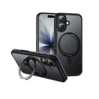 Hoco Premium Rotating Magsafe Case for Apple iPhone 17 with Built-in Stand Black