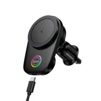 Car Mount Hoco HW36 for Devices 4.5"-7" Air Vent Mounted with Wireless Charger up to 15W and Phone Cooler Black
