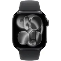 Apple Watch Series 11 5G (2025) Aluminum 42mm GPS eSIM NFC IP6X  Aluminum Case Jet Black with Black Sport Band
