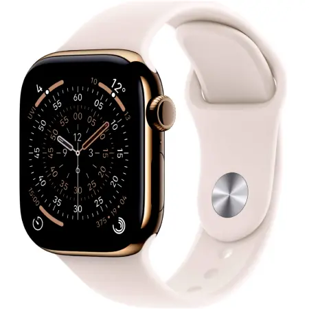 Apple Watch Series 11 5G (2025) Aluminum 42mm GPS eSIM NFC IP6X Aluminum Case Gold with Light Blush Sport Band