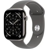 Apple Watch Series 11 5G (2025) Aluminum 46mm GPS eSIM NFC IP6X Aluminum Case Natural with Stone Grey Sport Band