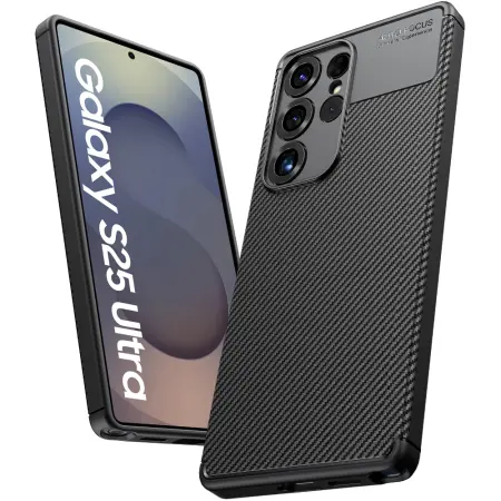 Case Ancus AutoFocus Carbon Fiber για Samsung SM-S938 Galaxy S25 Ultra 5G Black