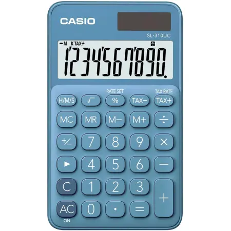 Calculator Dual 10 Digits LCD Display Casio SL-310UC-BU Blue