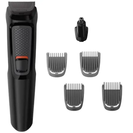 Trimmer Philips MG3710/15 Multigroom Series 3000 Cordless 6 in 1 for the Face with Nose Attatchment and 4 Different Length Combs Black