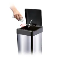 Stainless Steel Waste Bin with Photocell 50lt SENSOR Lamart LT8107 Silver/Black