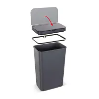Plastic Waste Bin with Photocell 50lt SENSOR Lamart LT8108 Dark Grey