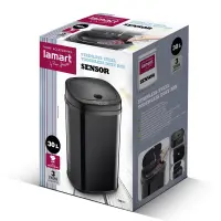 Stainless Steel Waste Bin with Photocell 30lt SENSOR Lamart LT8111 Black
