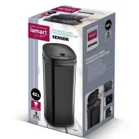 Stainless Steel Waste Bin with Photocell 42lt SENSOR Lamart LT8112 Black
