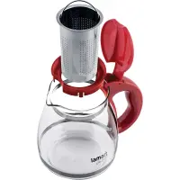 Teapot with Filter Glass 1.5lt 13cm Lamart LT7074 Transparent/Red