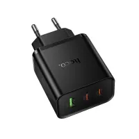 Travel Charger Hoco N75 Grande GaN 65W High Power Fast Charger with 2xUSB-C and 1χUSB-A  Black