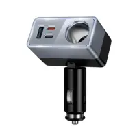 Car Charger Hoco Z65A 165W Smart High Power 2xUSB-C PD30W 1xUSB-A Cigarette Lighter Port and Rotating Head