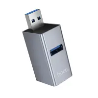 Hub Hoco HB54 USB to 2xUSB2.0 and 1xUSB3.0 up to 5Gbps Metal Grey