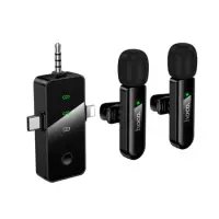 Dual Microphones Wireless Hoco L20C Fair Lavalier USB-C AUX Lightning 2.4Ghz Range 15m Digital Noise Cancellation ENC up to 7Hrs Usage