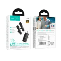 Dual Microphones Wireless Hoco L20C Fair Lavalier USB-C AUX Lightning 2.4Ghz Range 15m Digital Noise Cancellation ENC up to 7Hrs Usage