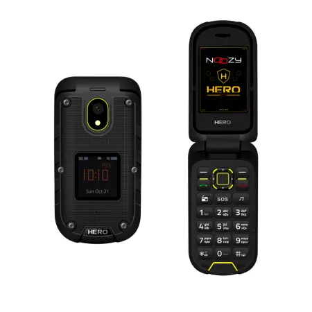 Noozy Hero 4G Dual Sim with Dual Display 2.4"+1.44" Bluetooth Torch 1200mAh Battery IP68 Black-Yellow