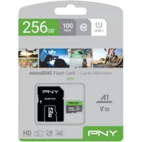 MicroSDXC PNY Elite 256GB Class 10 U1 with UHS-I Bus Speed and Adapter