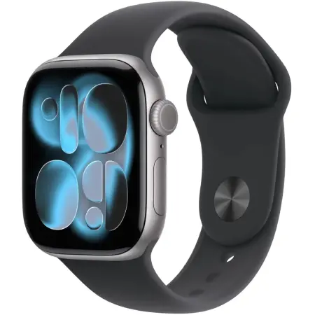Apple Watch Series 11 (2025) Aluminum 42mm GPS NFC IP6X  Aluminum Case Space Grey with Sport Band Black