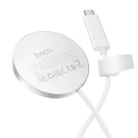 Charger Hoco CW63 Pro 25W Qi2.2 Standard Ultra-thin Aluminum Alloy for Smartphones and Headsets with Braided Cable 1.2m White