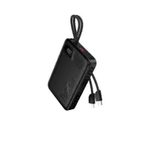 Power Bank Hoco J171A Edge 20000mAh 1xUSB-A 22.5W 1xUSB-C PD20W Digital LED Display with Braided USB-C and Lightning Cables Black