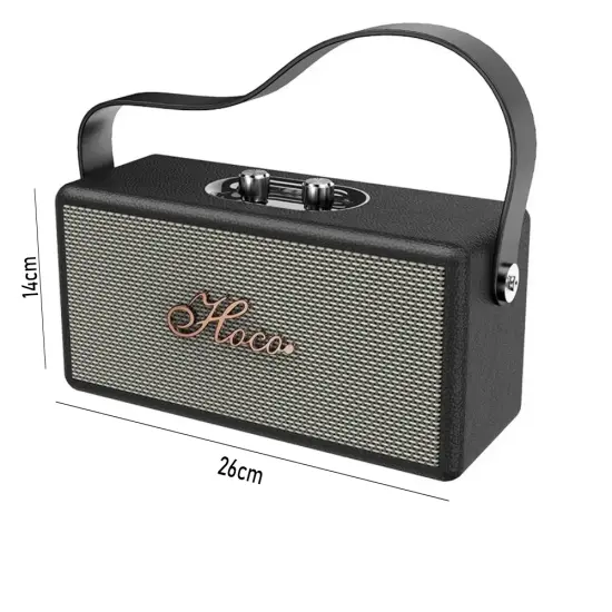 Hoco. DS61 Rhyme Retro Leather 14W BT V5.3 SD CARD AUX USB 2400mAh Black