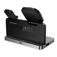 Hoco DWQ03 4 in 1 Qi 15W Wireless Charger for Smartphone Earbuds Smartwatch with Digital Clock and Alarm Clock