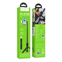Selfie Stick Hoco K34 Spring and Tripod for Devices 4.5"-7.2" Extendable up to 1.36m with Remote Control and Lighting