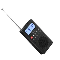 Portable Rechargeable Radio Hoco HI51 3W 700mAh AM/FM with Music Playback Option Through 3.5mm Jack TF Card or Bluetooth v5.3 Black