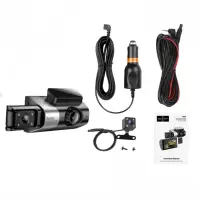 Windshield Cam Hoco. DI64 Triumph 1080p Wifi Ultra Wide Angle Lens 170° 4" Display with 3 Cameras Simultaneous Recording