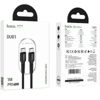Cable Hoco. DU01 Novel USB-C to USB-C Fast Charging 60W 3A Black 1m