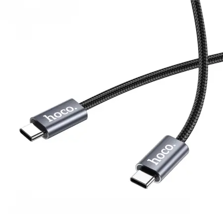 Cable Hoco DU48 Times USB-C to USB-C 240W 5Α High Power Fast Charging Braided Black 1.8m