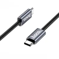 Cable Hoco DU48 Times USB-C to USB-C 240W 5Α High Power Fast Charging Braided Black 1.8m
