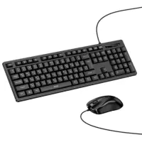 Hoco DI91 Set Wired Keyboard 104 Keys USB-A 1.5m Cable and Mouse USB-A 1.4m Cable 1200DPI (English Version) Black