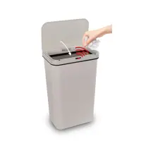 Plastic Waste Bin with Photocell 50lt SENSOR Lamart LT8109 Cream