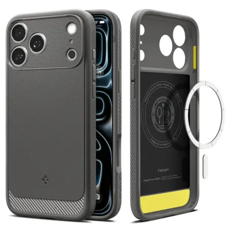 Case Spigen Rugged Armor Magsafe for Apple iPhone 17 Pro Max Grey