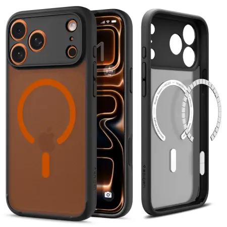 Case Spigen Ultra Hybrid Magsafe for Apple iPhone 17 Pro Max Frost Black-Orange