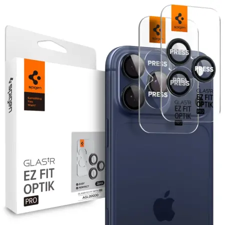 Camera Protector Spigen Optik Pro Ez Fit  for Apple iPhone 16 Pro 16 Pro Max 17 Pro 17 Pro Max Blue Titanium 2 pack