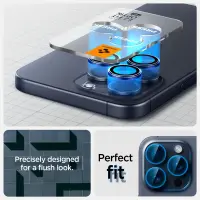 Camera Protector Spigen Optik Pro Ez Fit  for Apple iPhone 16 Pro 16 Pro Max 17 Pro 17 Pro Max Blue Titanium 2 pack