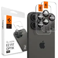 Camera Protector Spigen Optik Pro L Series Glass Ez Fit  for Apple iPhone 14 Pro 14 Pro Max 15 Pro 15 Pro Max 16 Pro 16 Pro Max 17 Pro 17 Pro Max Black-Red 2 pack