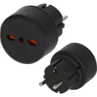 Brennenstuhl Adapter Italian to European Plug Black