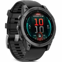 Smartwatch Garmin Fenix E Stainless Steel 47mm GPS NFC 10 ATM Slate Grey with Black Silicone Band