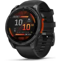 Smartwatch Garmin Fenix 8 Stainless Steel 47mm GPS NFC 10 ATM Call Version Slate Grey with Black Silicone Band