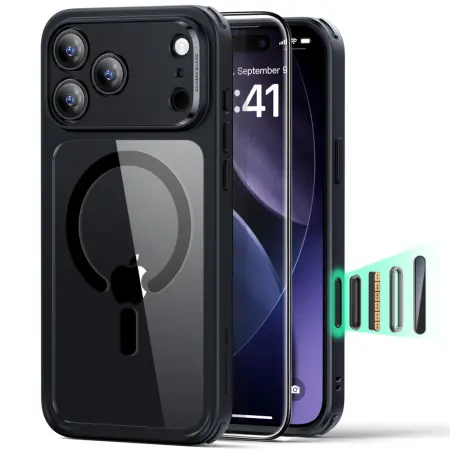 Case Esr Classic Hybrid Magsafe with Tempered glass for Apple iPhone 17 Pro Clear Black